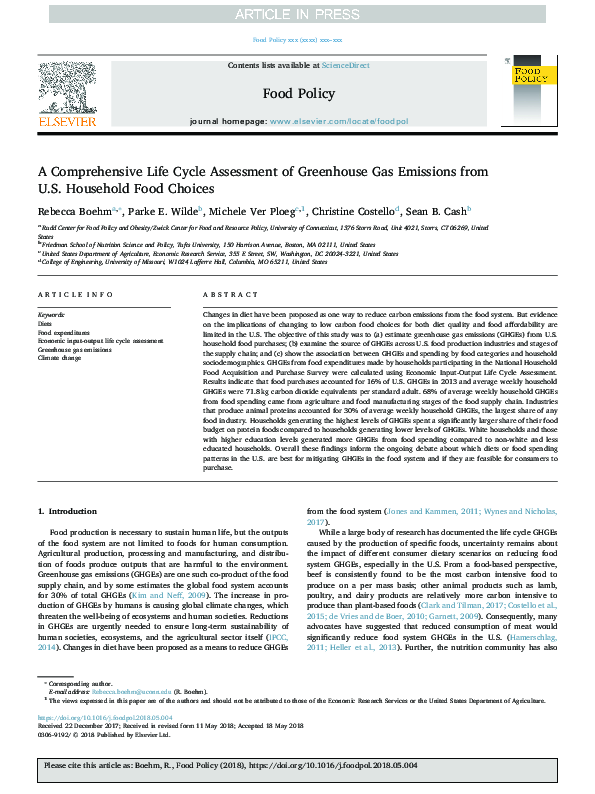(PDF) A Comprehensive Life Cycle Assessment of Greenhouse Gas Emissions ...