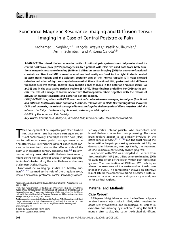 (PDF) Functional magnetic resonance imaging and diffusion tensor ...