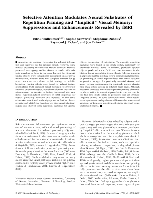 (PDF) Selective Attention Modulates Neural Substrates of Repetition ...