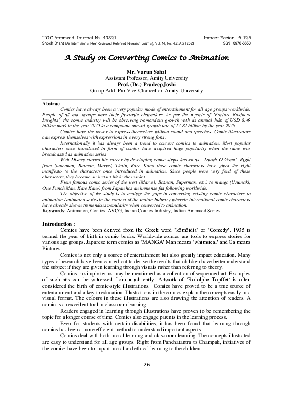 (PDF) A Study on Converting Comics to Animation