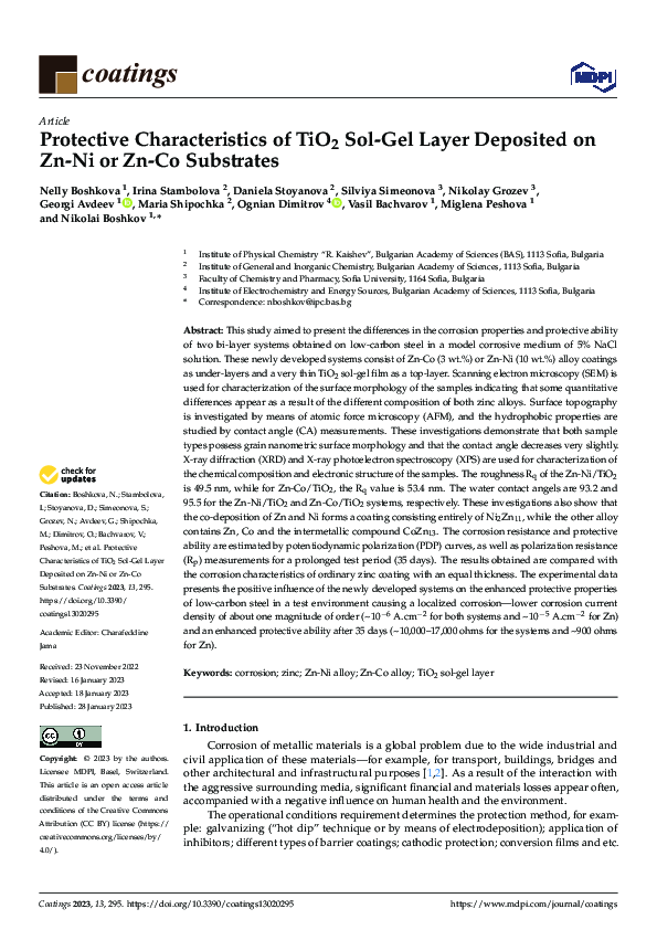 (PDF) Protective Characteristics of TiO2 Sol-Gel Layer Deposited on Zn ...