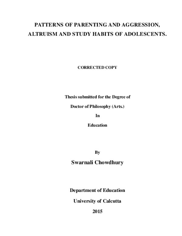 (PDF) Patterns of parenting and aggression altruism and study habits of ...