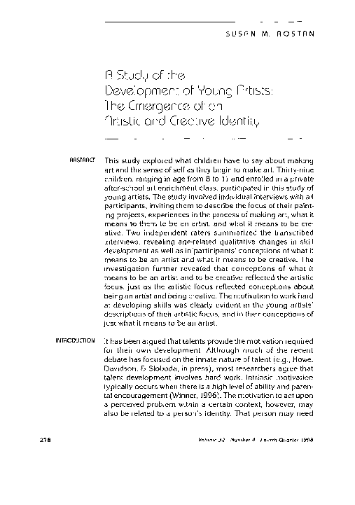 (PDF) A Study of the Development of Young Artists: The Emergence of on ...