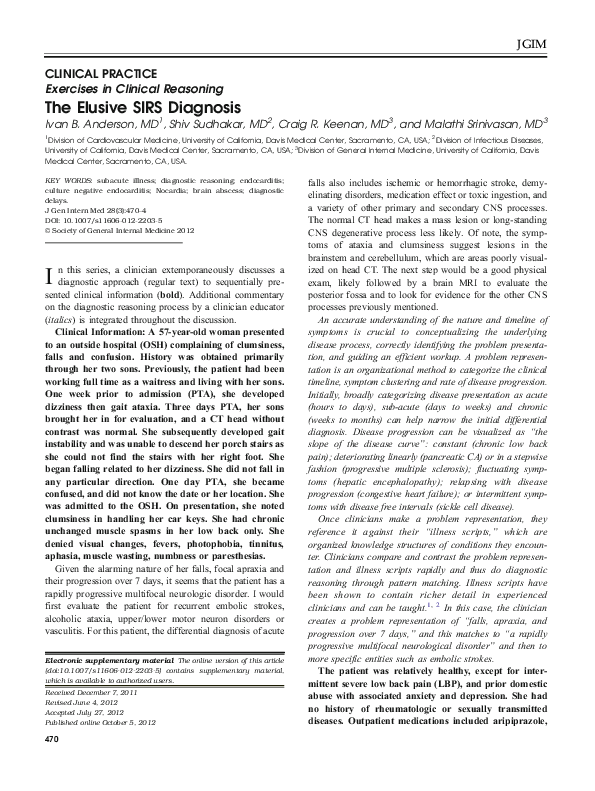 (PDF) The Elusive SIRS Diagnosis