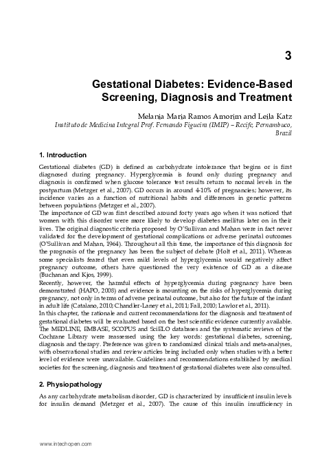 (PDF) 3 Gestational Diabetes : Evidence-Based Screening , Diagnosis and ...