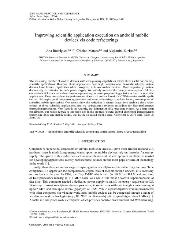 (PDF) Improving scientific application execution on android mobile ...