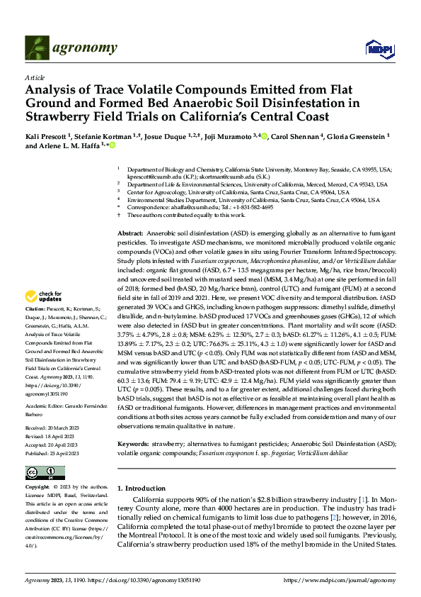 (PDF) Analysis of Trace Volatile Compounds Emitted from Flat Ground and ...