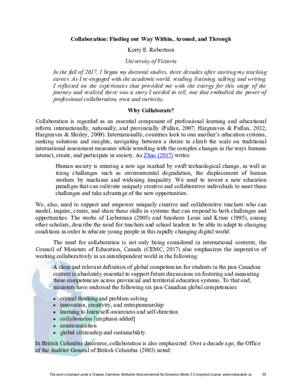 (PDF) Collaboration: Finding our Way Within, Around, and Through