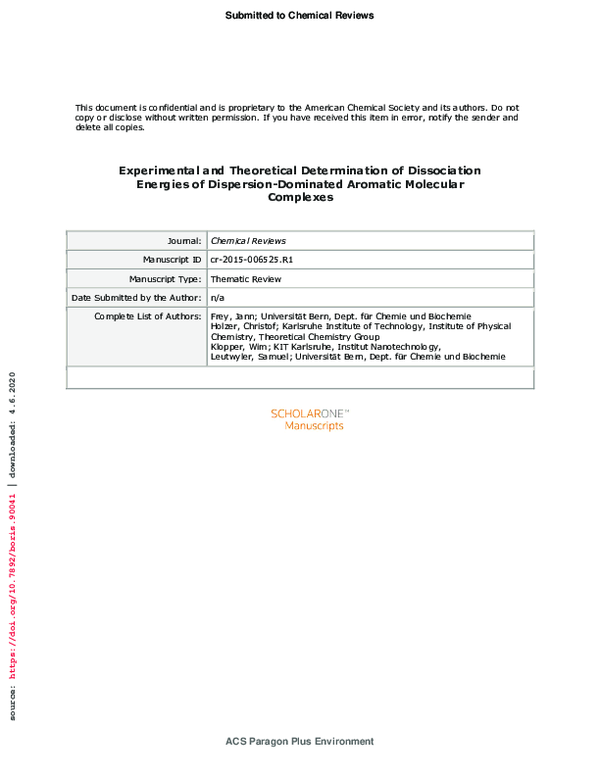 (PDF) Experimental and Theoretical Determination of Dissociation ...