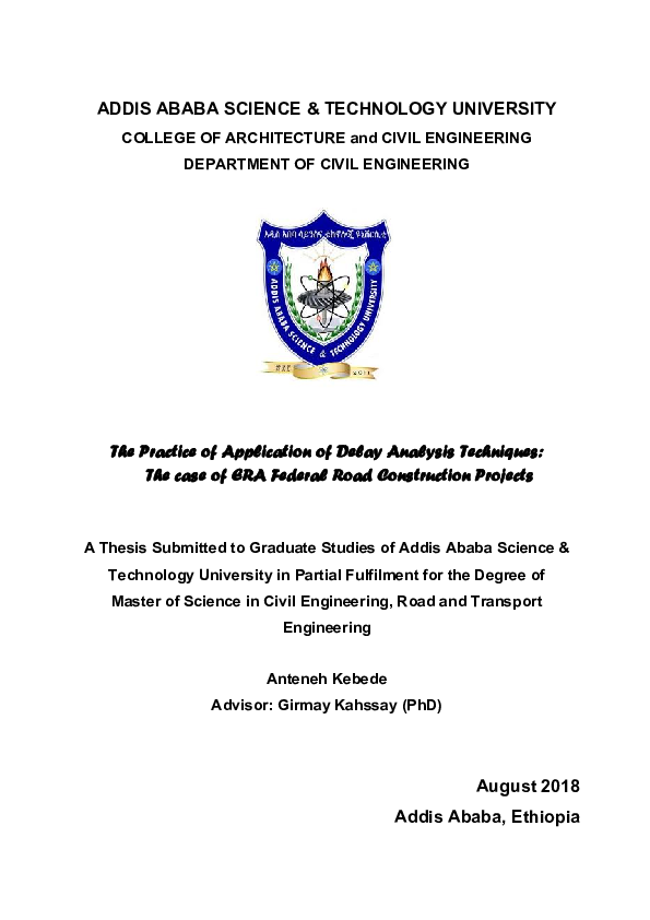 (PDF) The Practice of Application of Delay Analysis Techniques: The ...