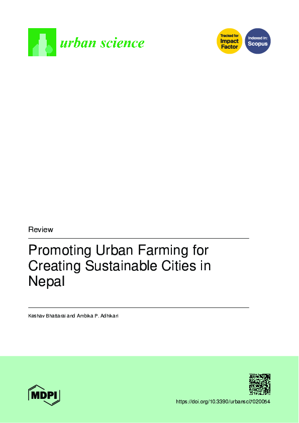 (PDF) Promoting Urban Farming for Creating Sustainable Cities in Nepal