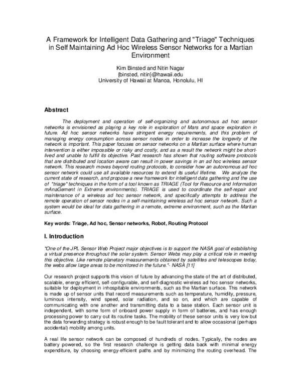 (PDF) A Framework for Intelligent Data Gathering and" Triage ...