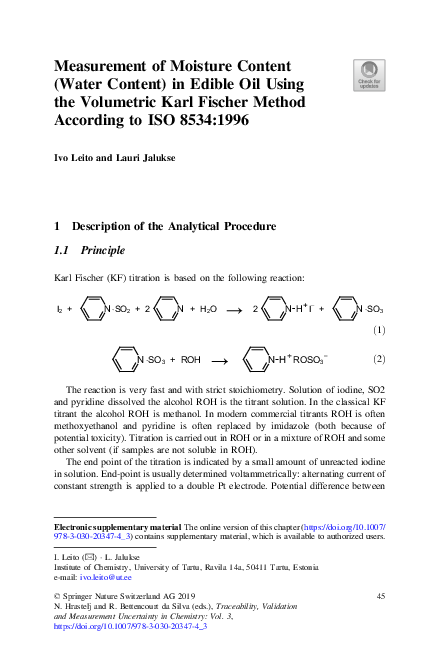 (PDF) Measurement of Moisture Content (Water Content) in Edible Oil ...