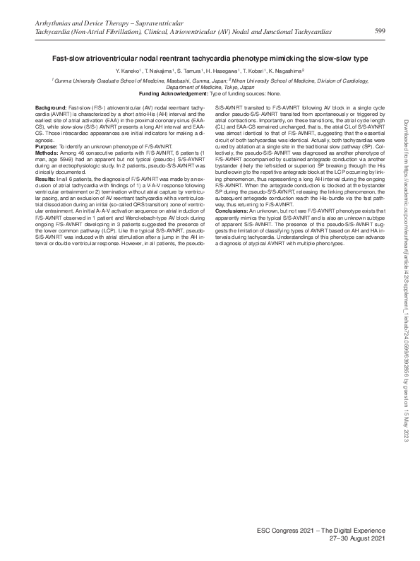 (PDF) Fast-slow atrioventricular nodal reentrant tachycardia phenotype ...