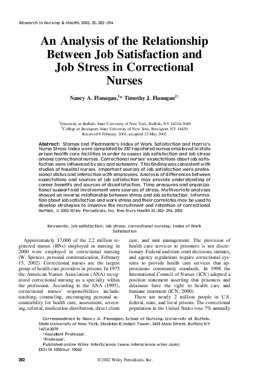 (PDF) An analysis of the relationship between job satisfaction and job ...