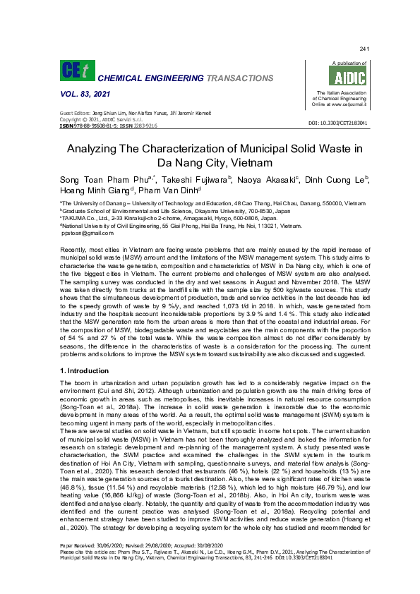 (PDF) Analyzing The Characterization of Municipal Solid Waste in Da ...