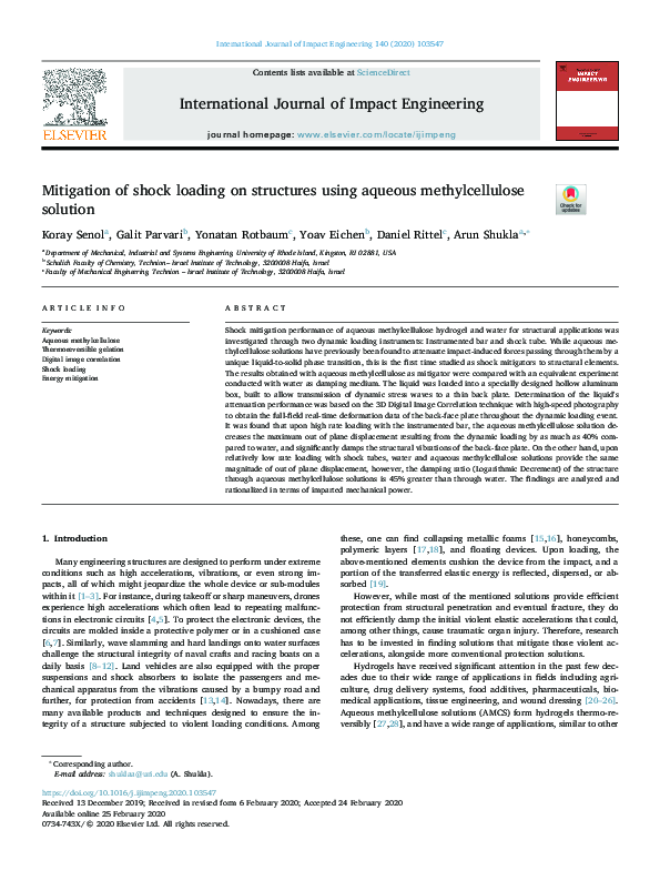 (PDF) Mitigation of shock loading on structures using aqueous ...
