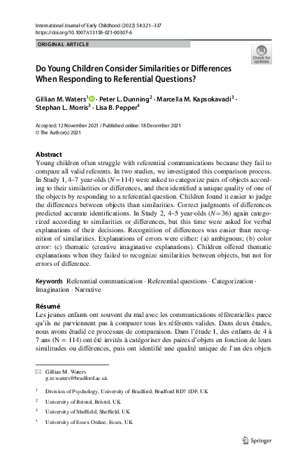 (PDF) Do Young Children Consider Similarities or Differences When ...