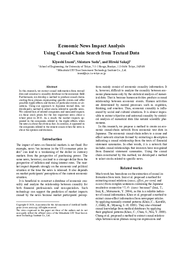 (PDF) Economic News Impact Analysis Using Causal-Chain Search from ...