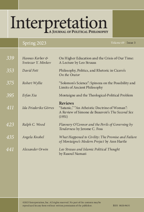 (PDF) Alexander Orwin, Review of Rasoul Namazi, Leo Strauss and Islamic