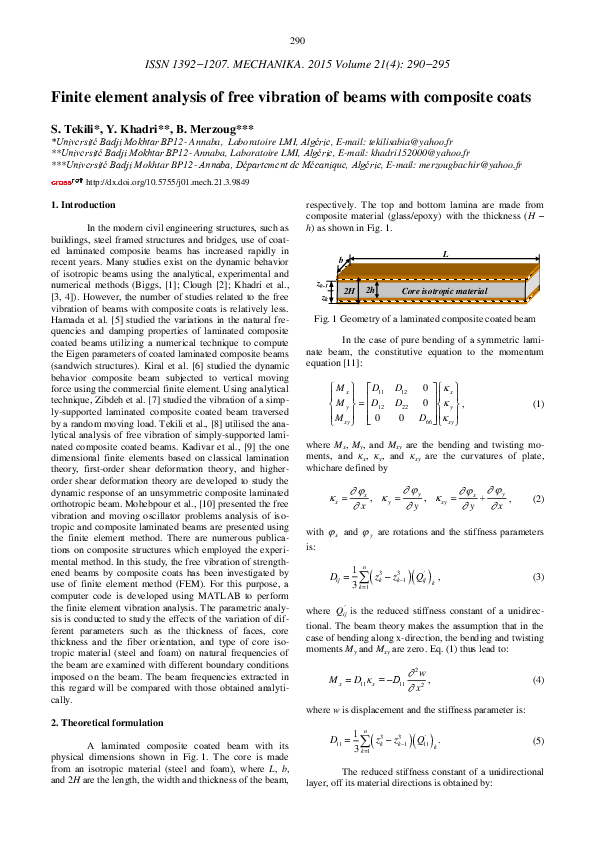 (PDF) Finite element analysis of free vibration of beams with composite ...