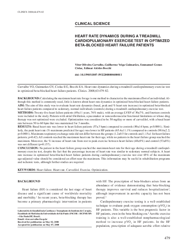(PDF) Heart Rate Dynamics During A Treadmill Cardiopulmonary Exercise ...