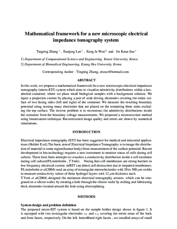 (PDF) Mathematical framework for a new microscopic electrical impedance ...