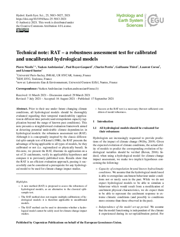 (PDF) Technical Note – RAT: a Robustness Assessment Test for calibrated ...