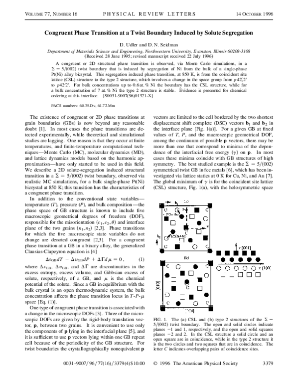 (PDF) Congruent Phase Transition at a Twist Boundary Induced by Solute ...