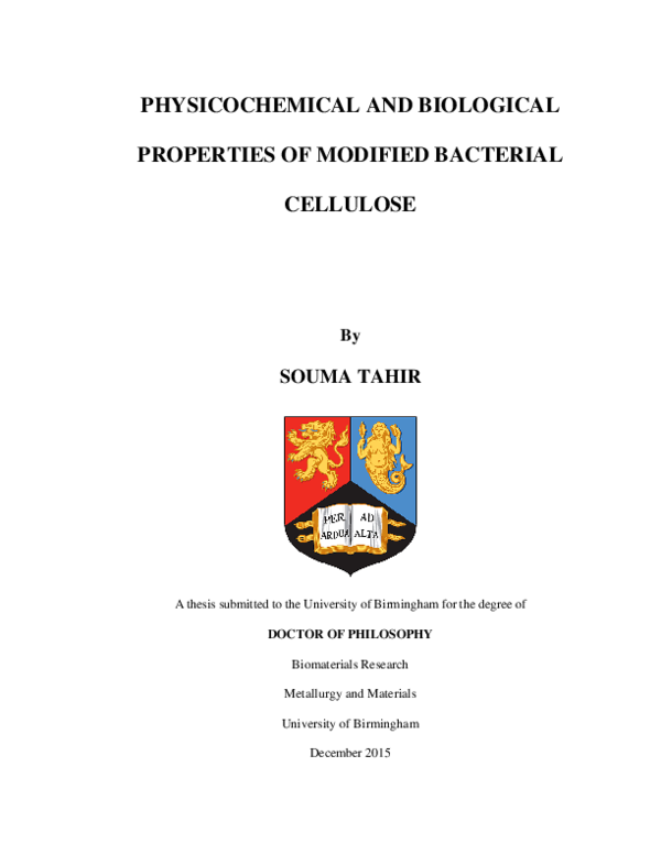 (PDF) Physicochemical and biological properties of modified bacterial ...