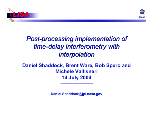 (PDF) Post-processing implementation of time-delay interferometry with ...