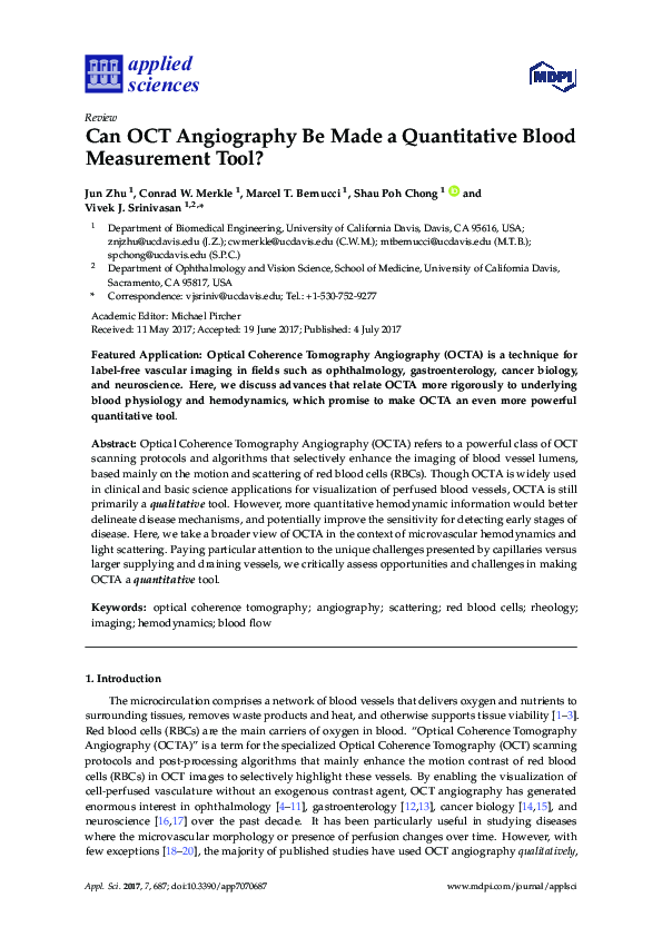 (PDF) Can OCT Angiography Be Made a Quantitative Blood Measurement Tool?