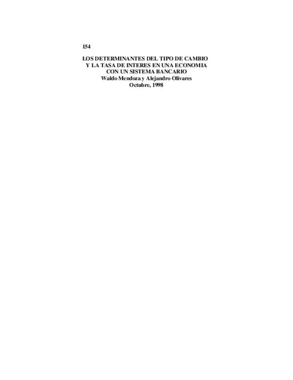 (PDF) Los determinantes del tipo de cambio y la tasa de interés en una ...