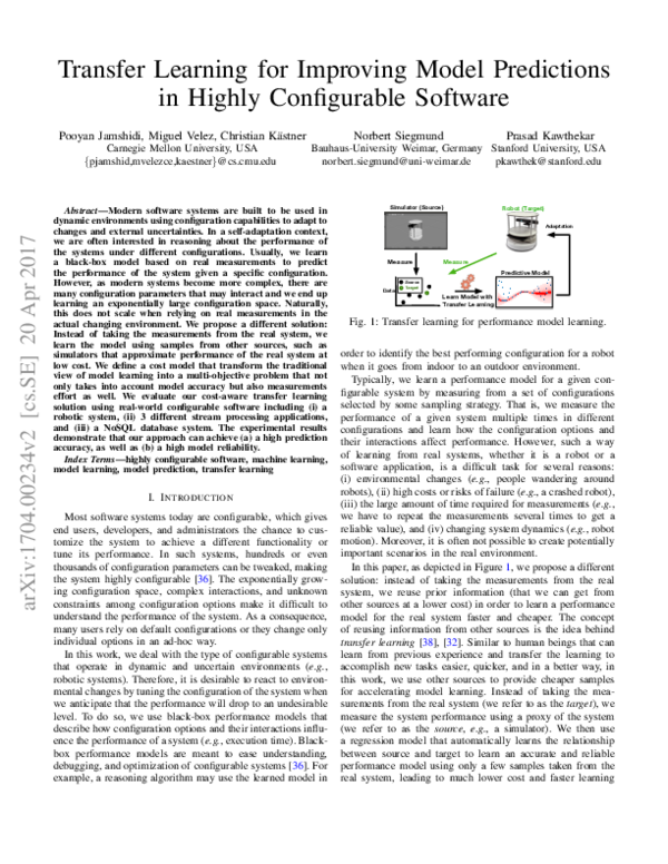 (PDF) Transfer Learning for Improving Model Predictions in Highly ...