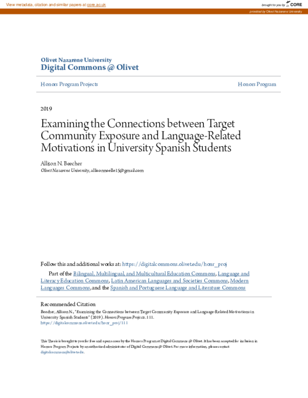 (PDF) Examining the Connections between Target Community Exposure and ...