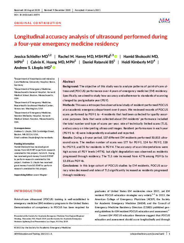 (PDF) Longitudinal accuracy analysis of ultrasound performed during a ...
