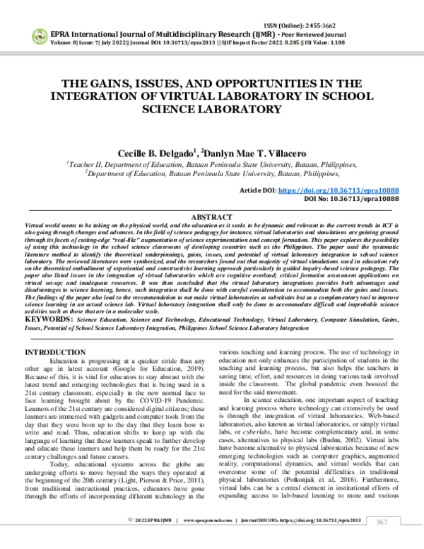 (PDF) The Gains, Issues, and Opportunities in the Integration of ...