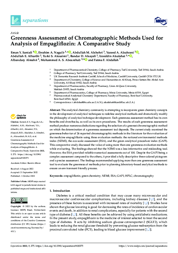 (PDF) Greenness Assessment of Chromatographic Methods Used for Analysis ...