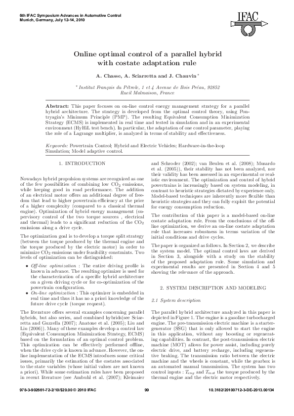 (PDF) Online optimal control of a parallel hybrid with after-treatment ...