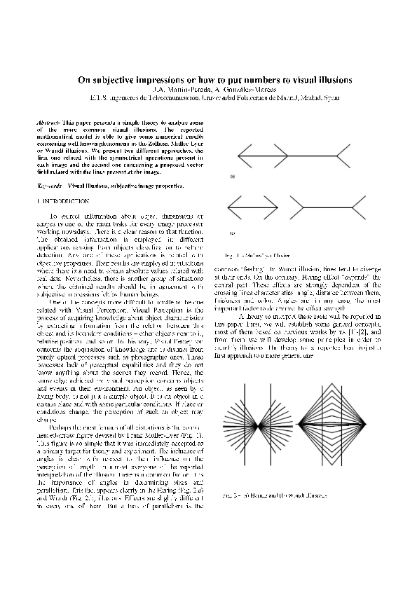 (PDF) On subjective impressions or how to put numbers to visual illusions