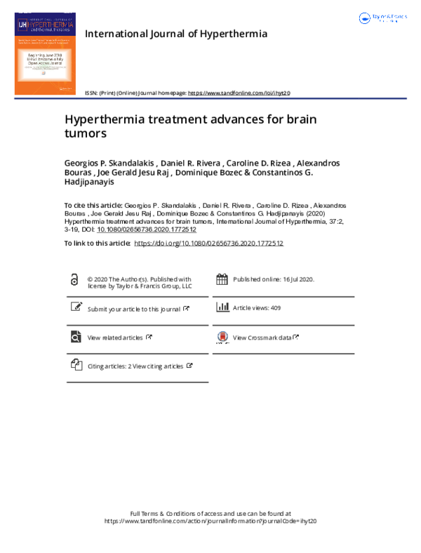 (PDF) Hyperthermia treatment advances for brain tumors