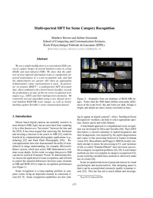 (PDF) Multi-spectral SIFT for scene category recognition