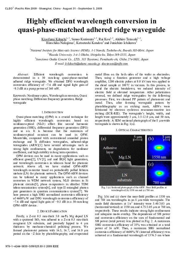(PDF) Highly efficient wavelength conversion in quasi-phase-matched ...