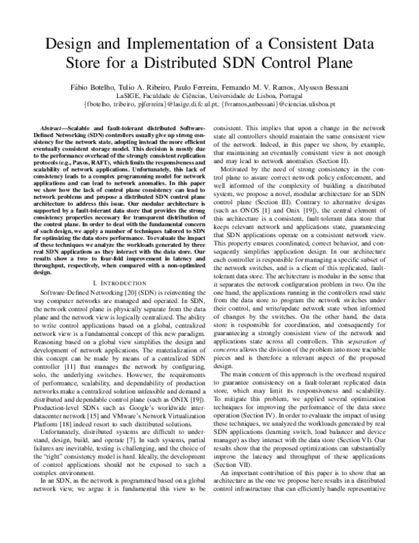 (PDF) Design and Implementation of a Consistent Data Store for a ...