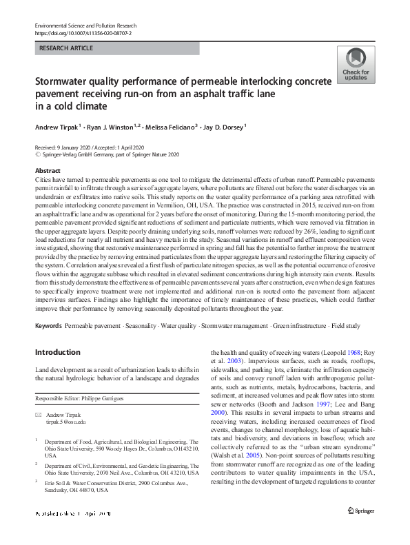 (PDF) Stormwater quality performance of permeable interlocking concrete ...
