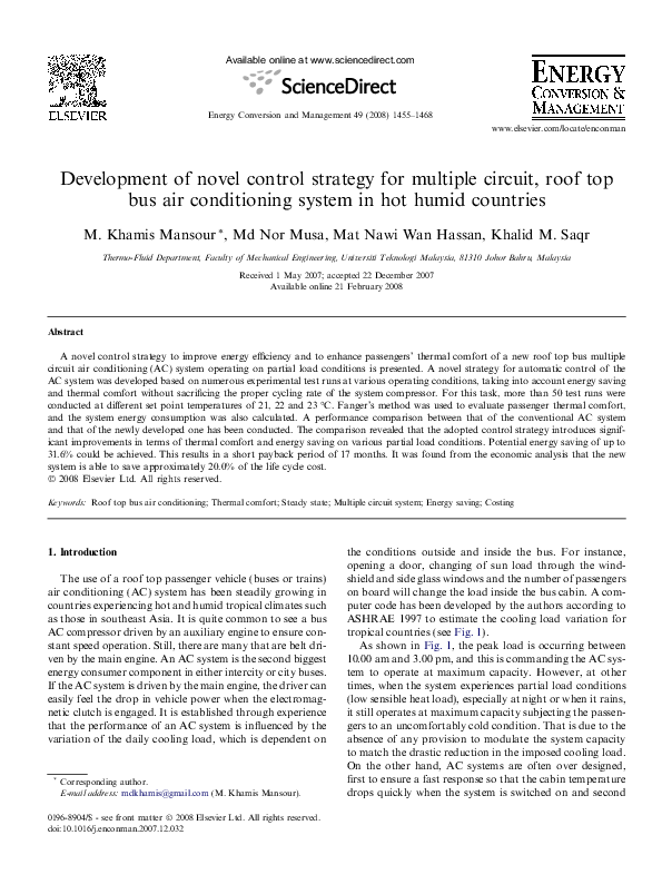 (PDF) Development of novel control strategy for multiple circuit, roof ...