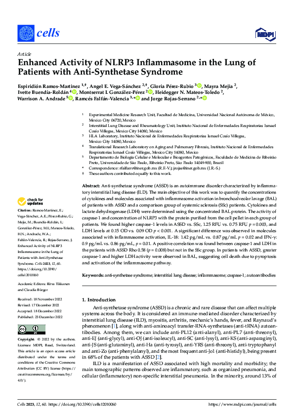 (PDF) Enhanced Activity of NLRP3 Inflammasome in the Lung of Patients ...