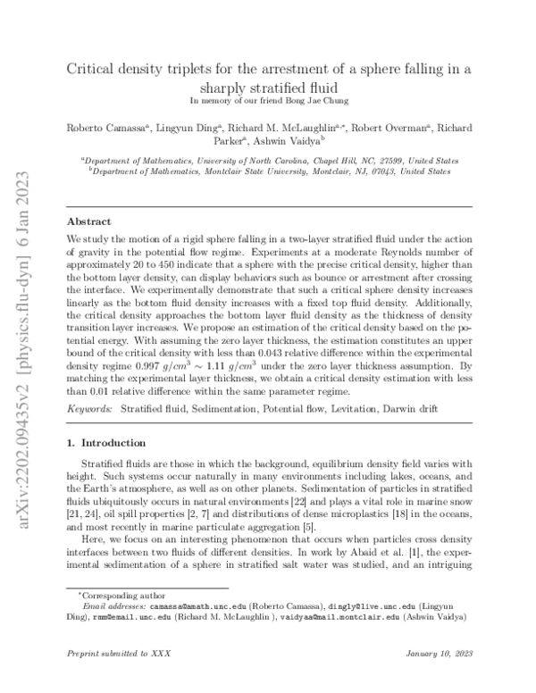 (PDF) Critical density triplets for the arrestment of a sphere falling ...