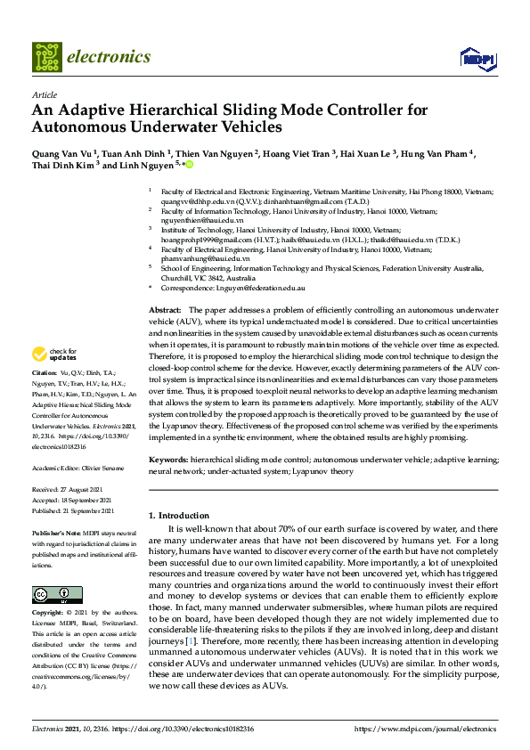(PDF) An Adaptive Hierarchical Sliding Mode Controller for Autonomous ...