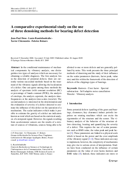 (PDF) A comparative experimental study on the use of three denoising ...